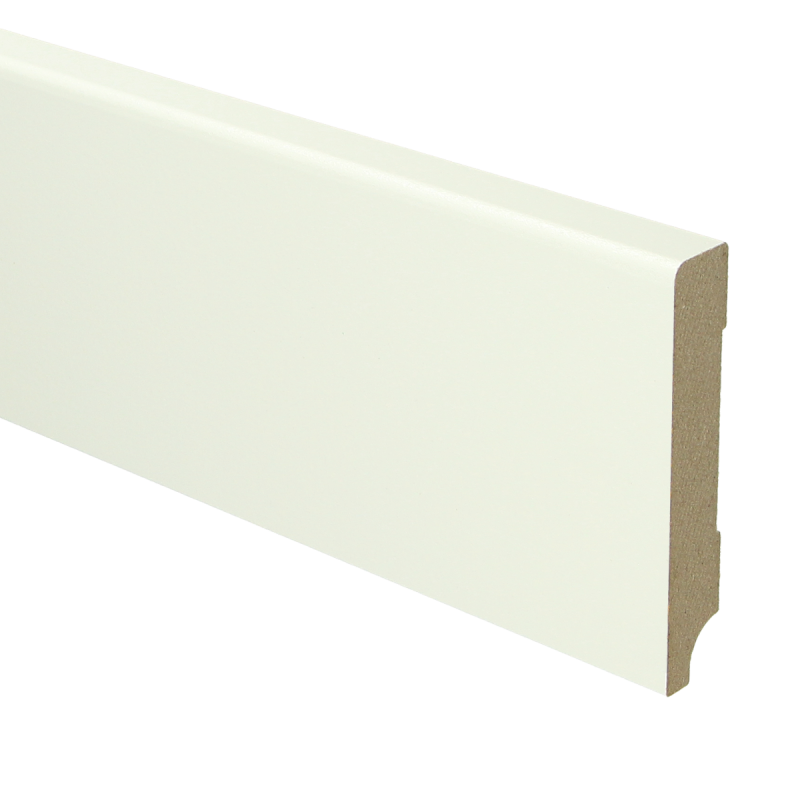 MDF Moderne plint 90x15 wit voorgelakt RAL 9010 lengte 2,4m1